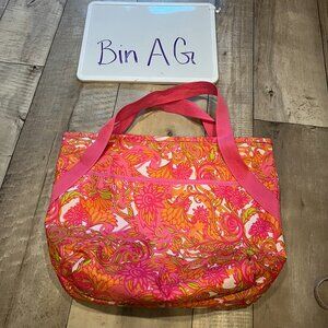 Ion large cooler tote pink floral bag bin ag
